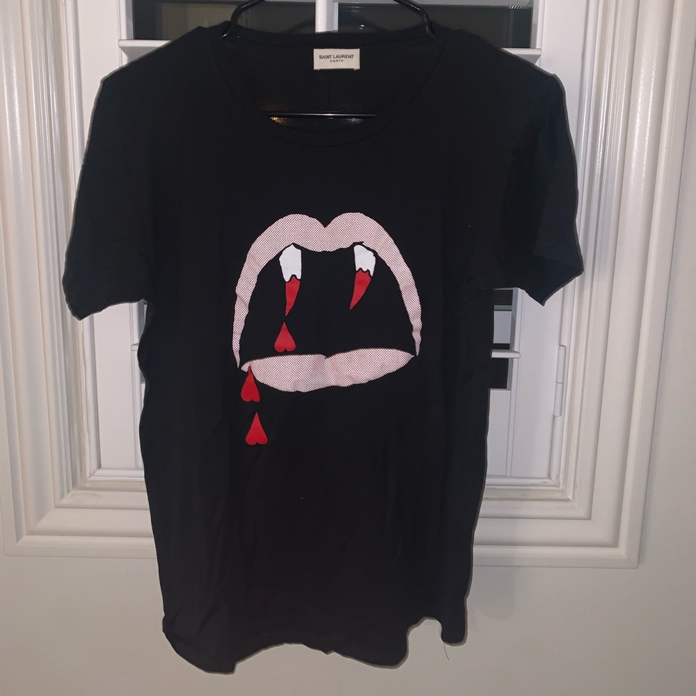 Saint Laurent Paris blood luster tee in black